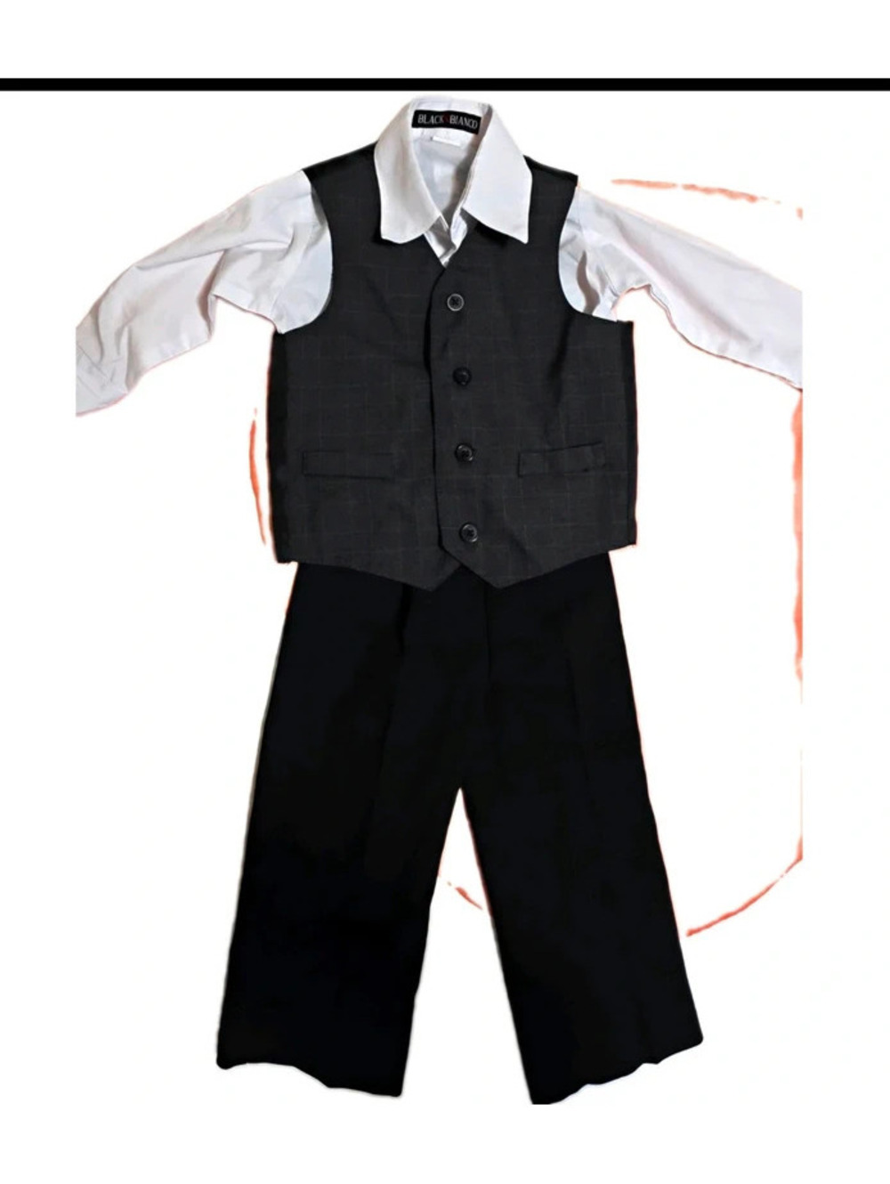 Black N Bianco Boys 3-Piece Vest Suit Set